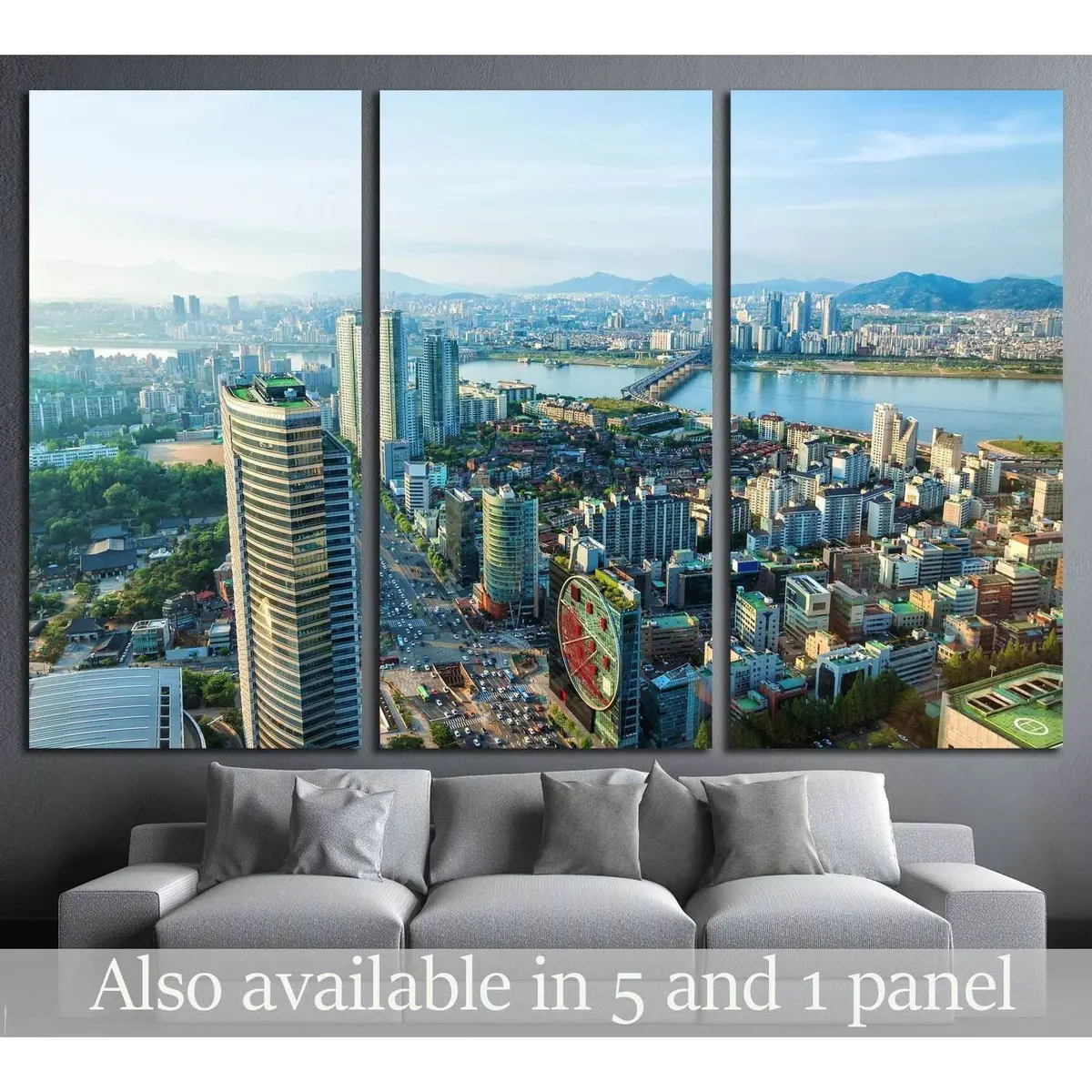 Looking Out Over Downtown Seoul And The Han River №1631 Ready To Hang Canvas Print 5