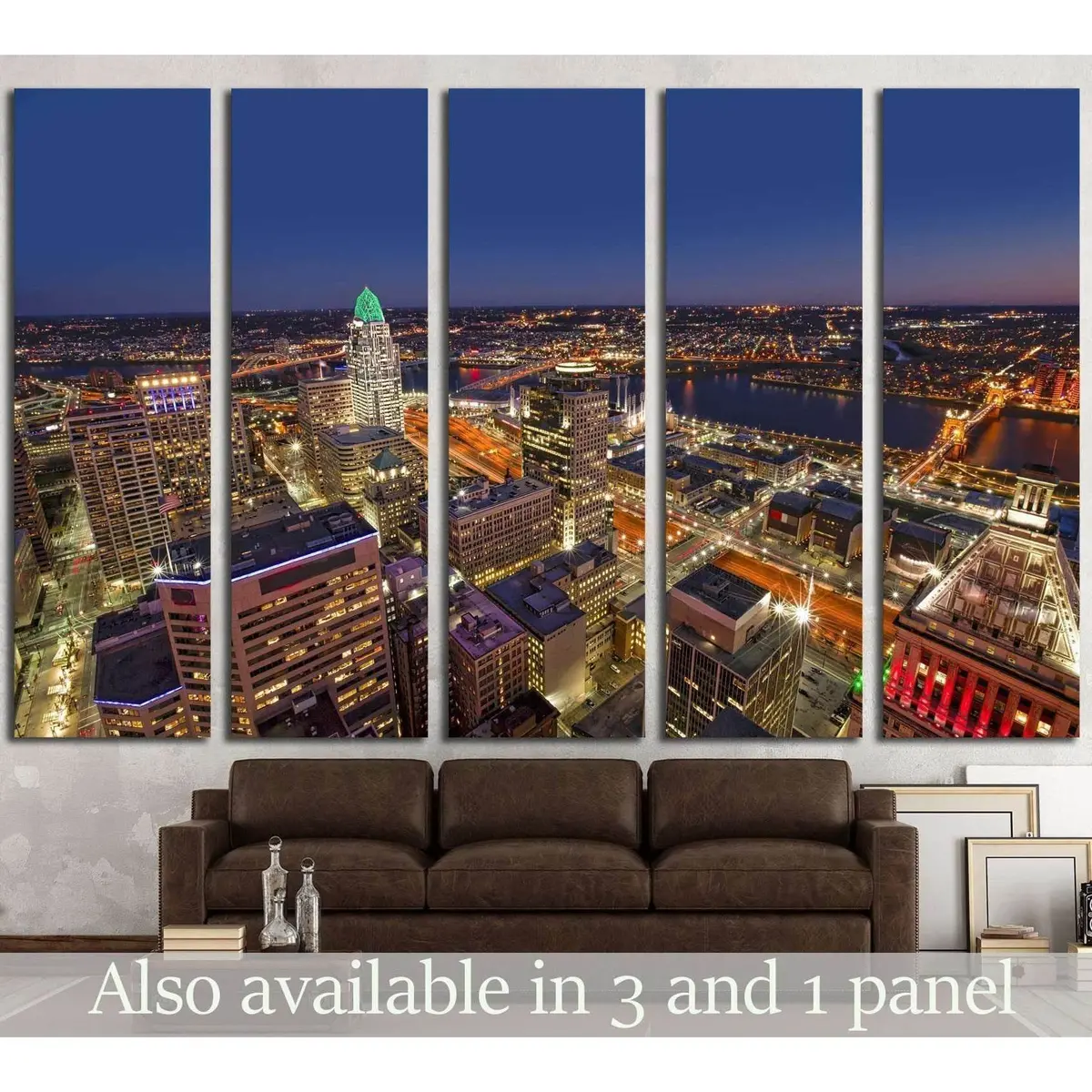 Cincinnati Downtown Skyline Canvas Art Print – Southeast Vista, Ready-to-Hang Wall Decor