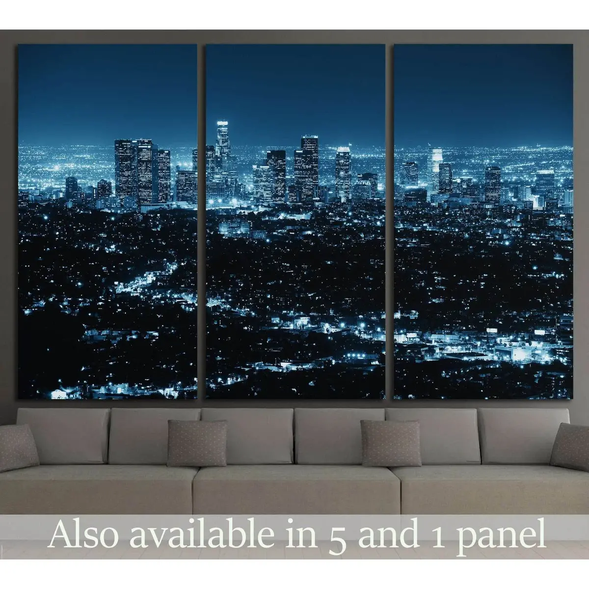 Los Angeles At Night №1120 Ready To Hang Canvas Print 5
