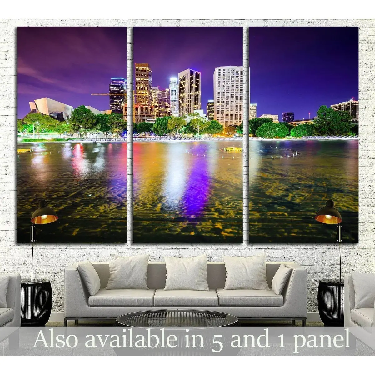Los Angeles, California, Usa Downtown City Skyline №1695 Ready To Hang Canvas Print 5