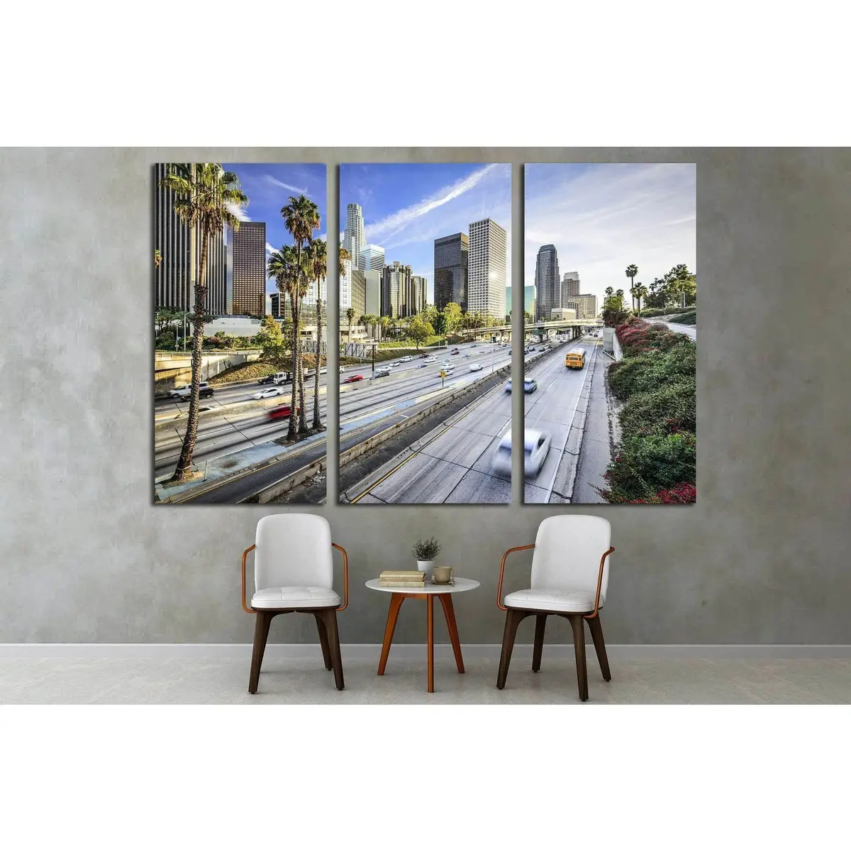 Los Angeles, California, Usa Downtown Cityscape №1635 Ready To Hang Canvas Print 5