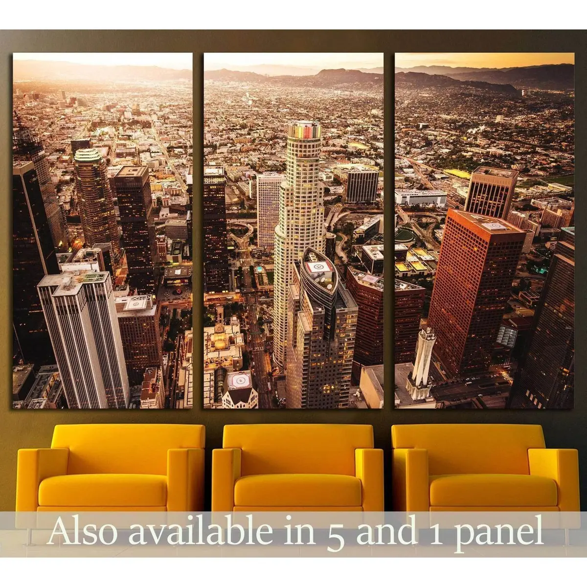 Los Angeles Skyline Aerial View №1947 Ready To Hang Canvas Print 5
