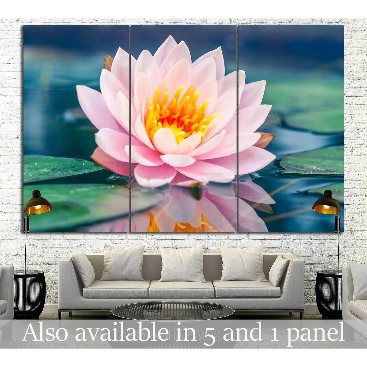 Lotus Flower In Pond №15 Ready To Hang Canvas Print 1