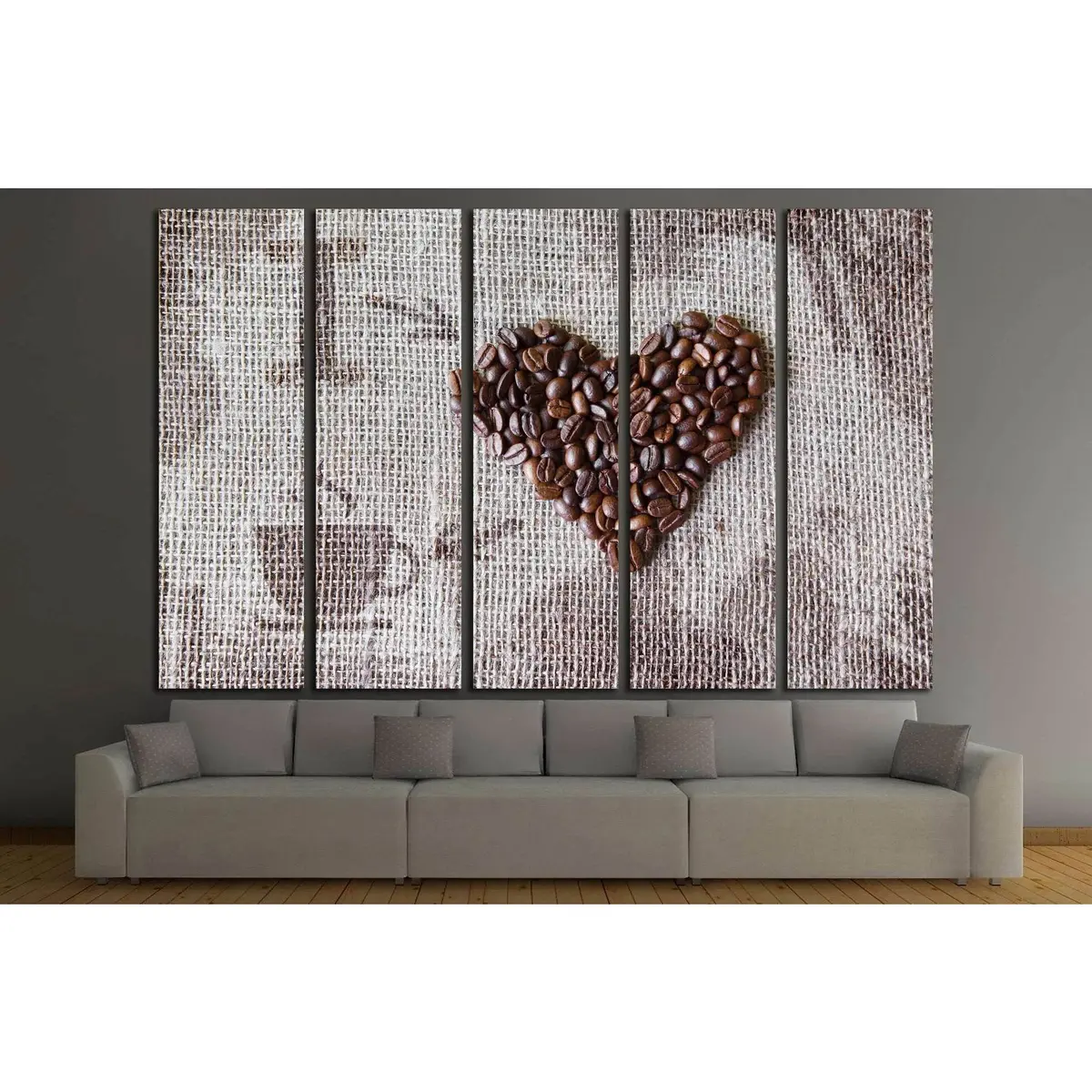 Love Coffee, Coffee Beans Heart Shape Background №1915 Ready To Hang Canvas Print 5