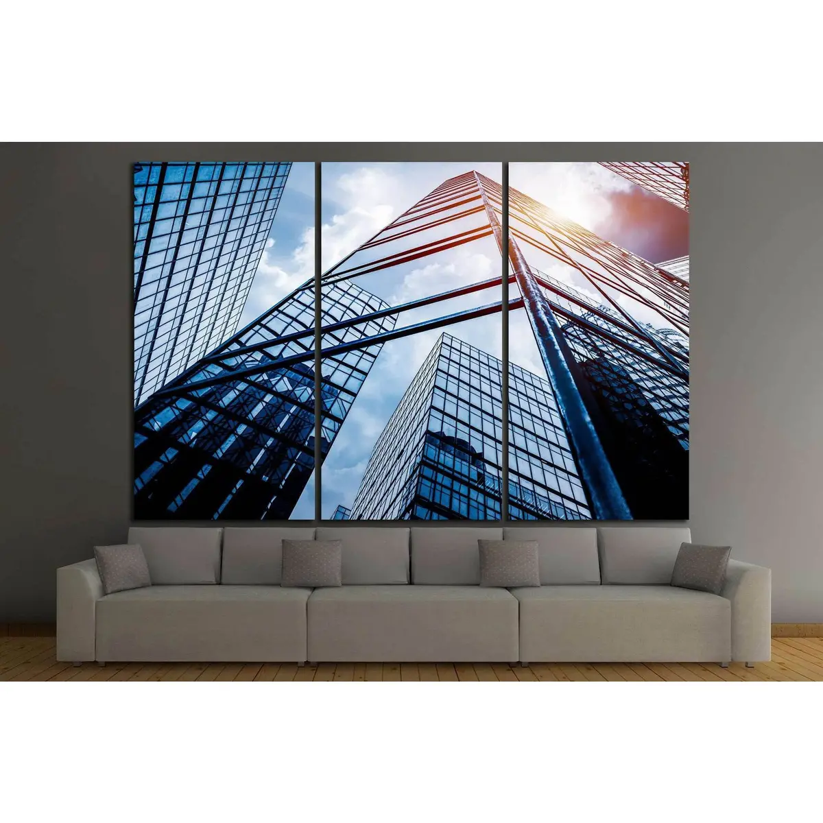 Low Angle View Of Skyscraper №1079 Ready To Hang Canvas Print 5