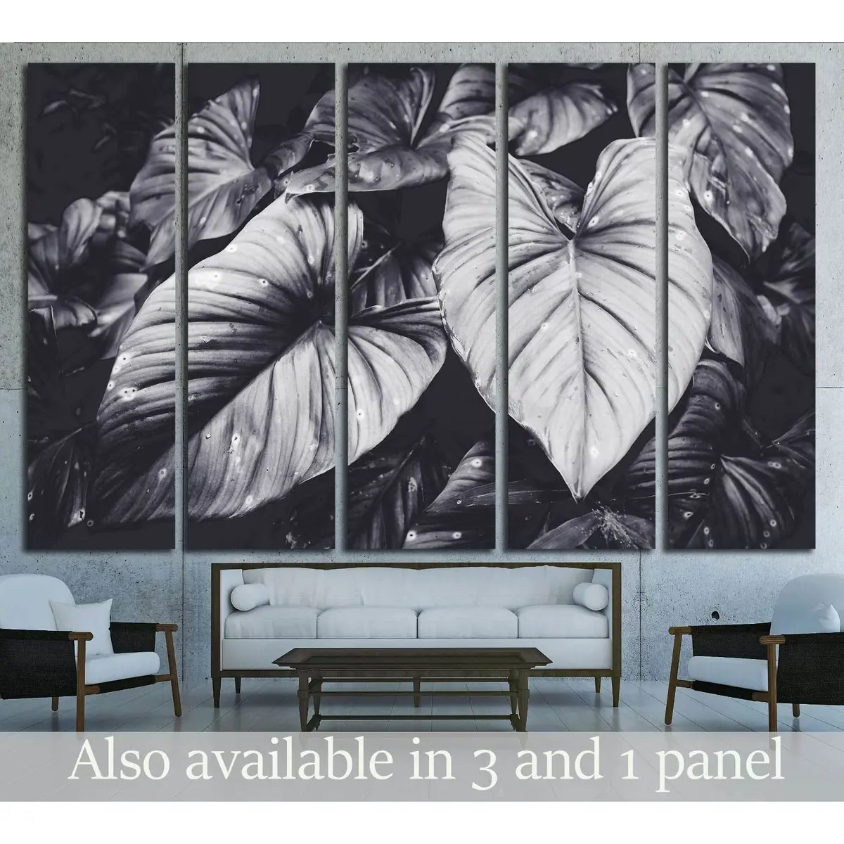 Moody Leaf Background with Natural Light and Shadow – Ready-to-Hang Canvas Print, Artwork #2834