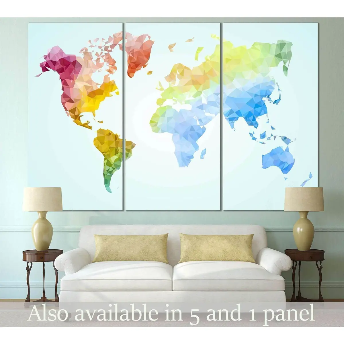 Low Poly World Map №110 Ready To Hang Canvas Print 5