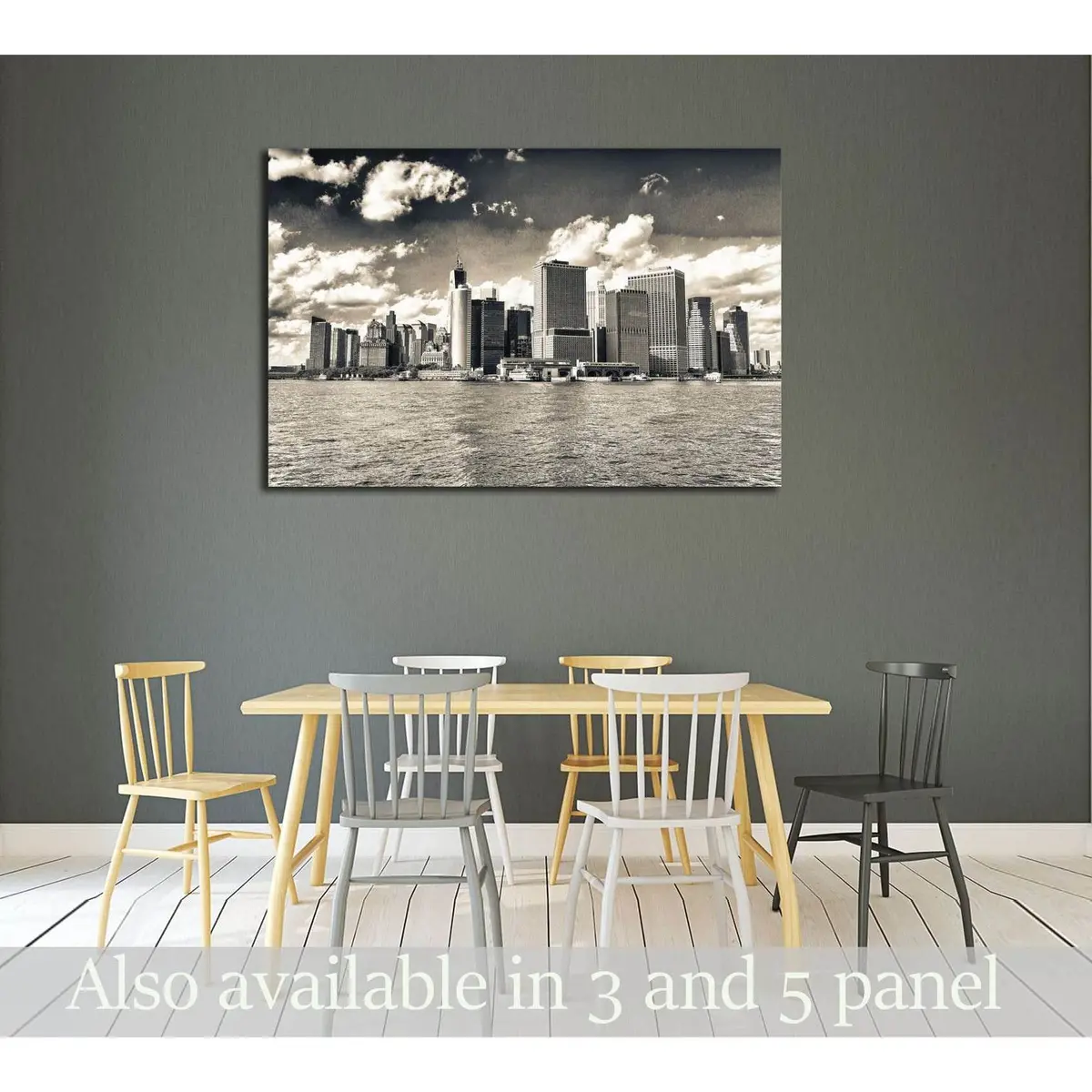 Lower Manhattan On A Beautiful Sunny Day. New York City Skyline №2898 Ready To Hang Canvas Print 1
