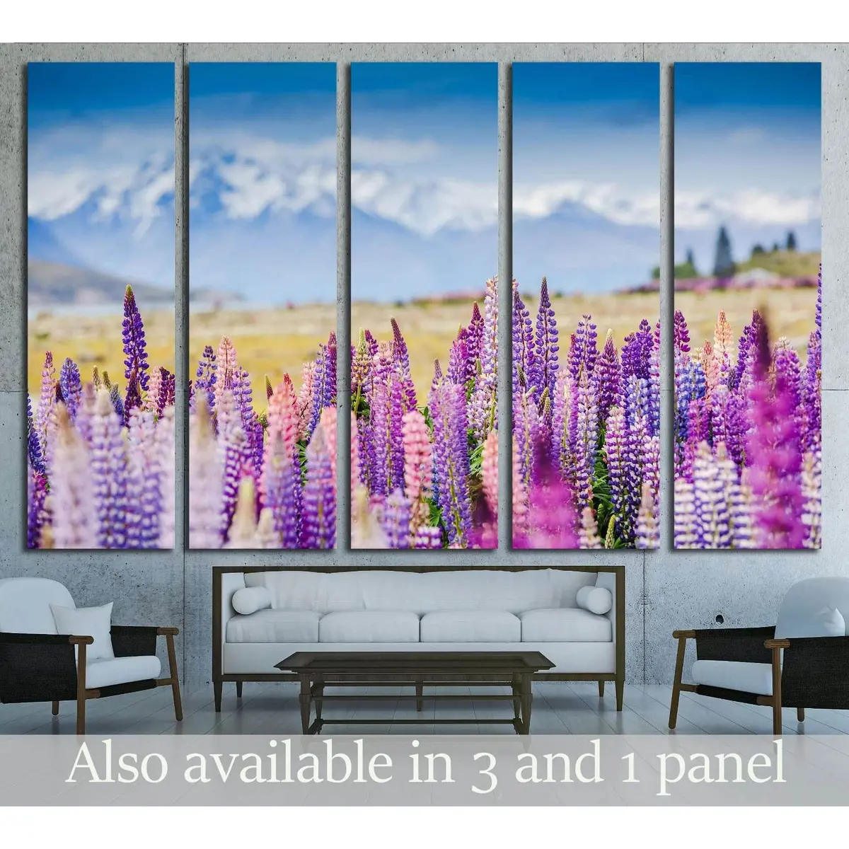 Vibrant Lupins Along Lake Tekapo Shoreline – Premium Ready-to-Hang Canvas Art (No. 2754)