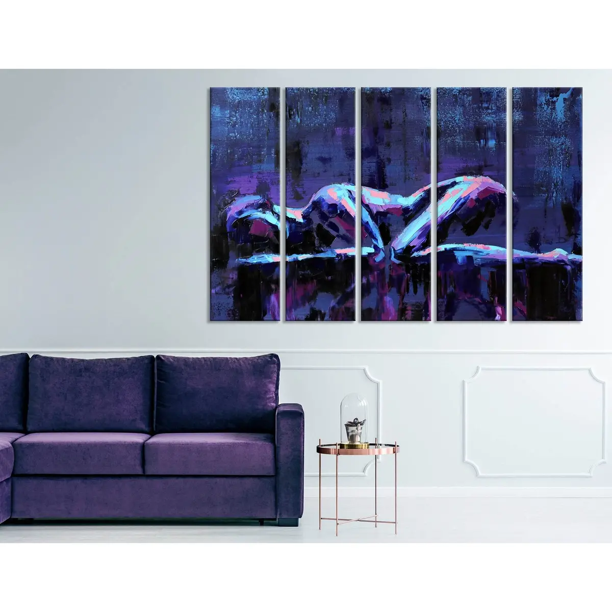 Abstract Lying Girls Canvas Art Print №04400 – Premium Ready-to-Hang Wall Decor
