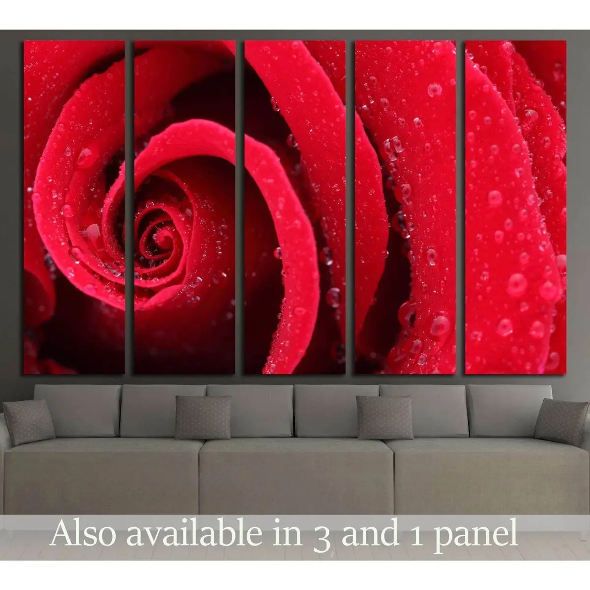 Close-Up Red Rose Canvas Art Print №2551 – Pre-Stretched & Ready to Hang
