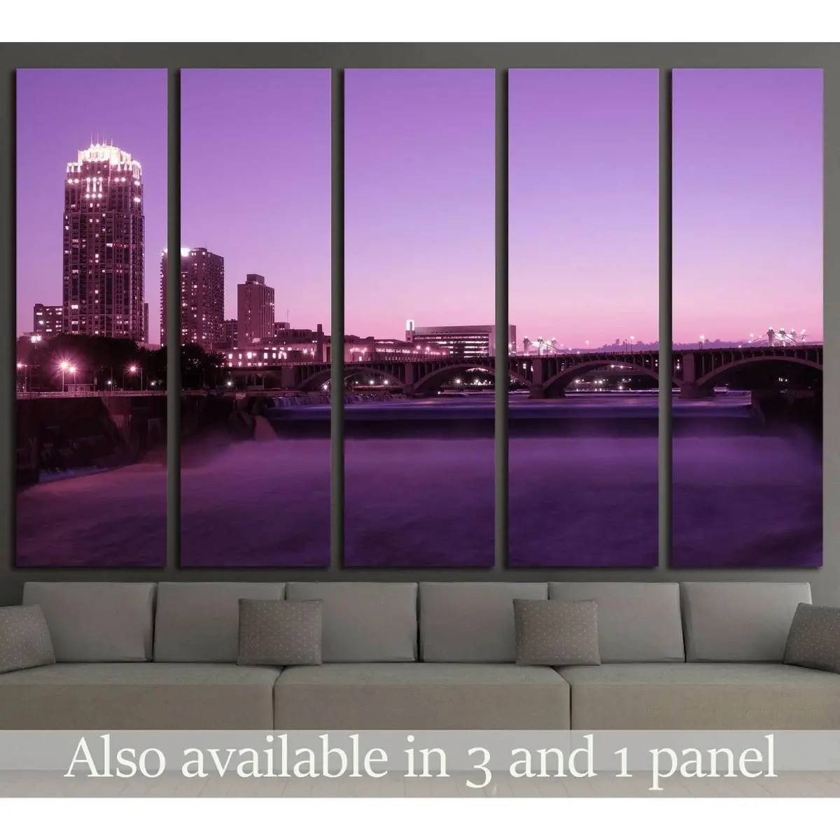 Magic Hour In Minneapolis №1726 Ready To Hang Canvas Print 1