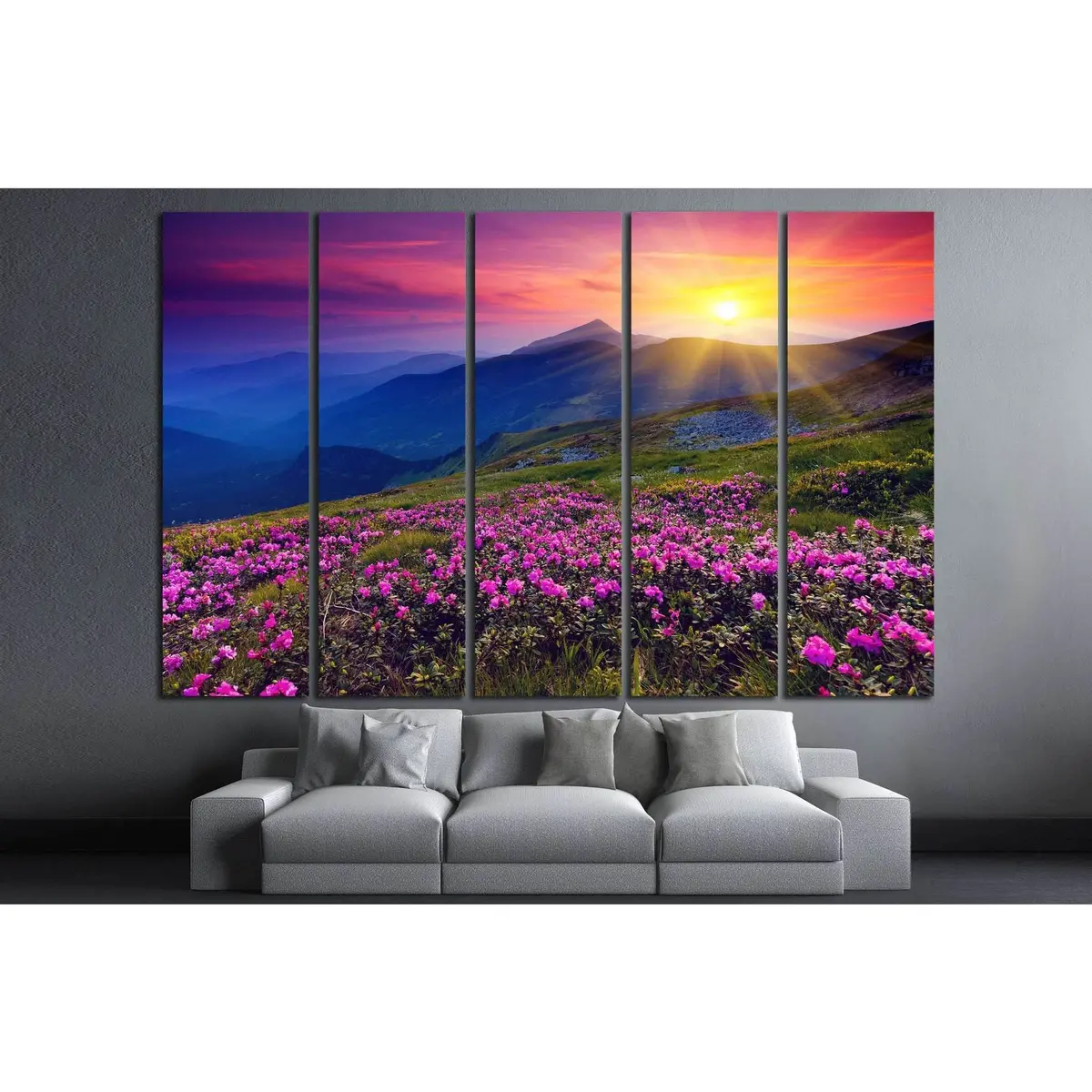 Magic Pink Rhododendron Flowers №849 Ready To Hang Canvas Print 3