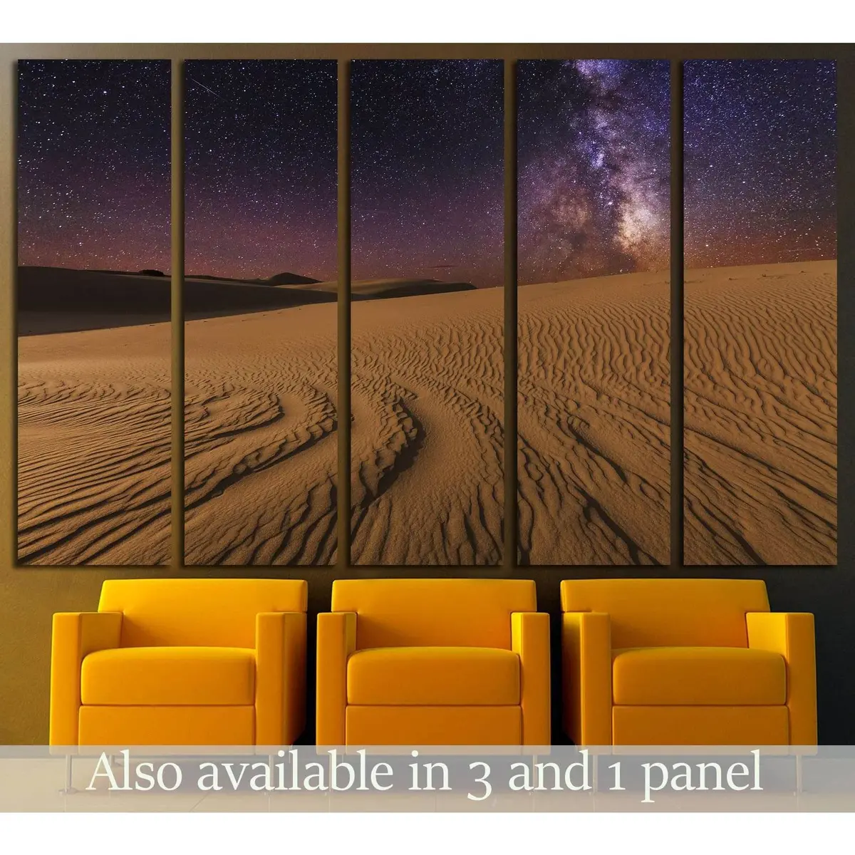 Starry Desert Night Sky Canvas Art #3213 – Premium Ready-to-Hang Wall Decor
