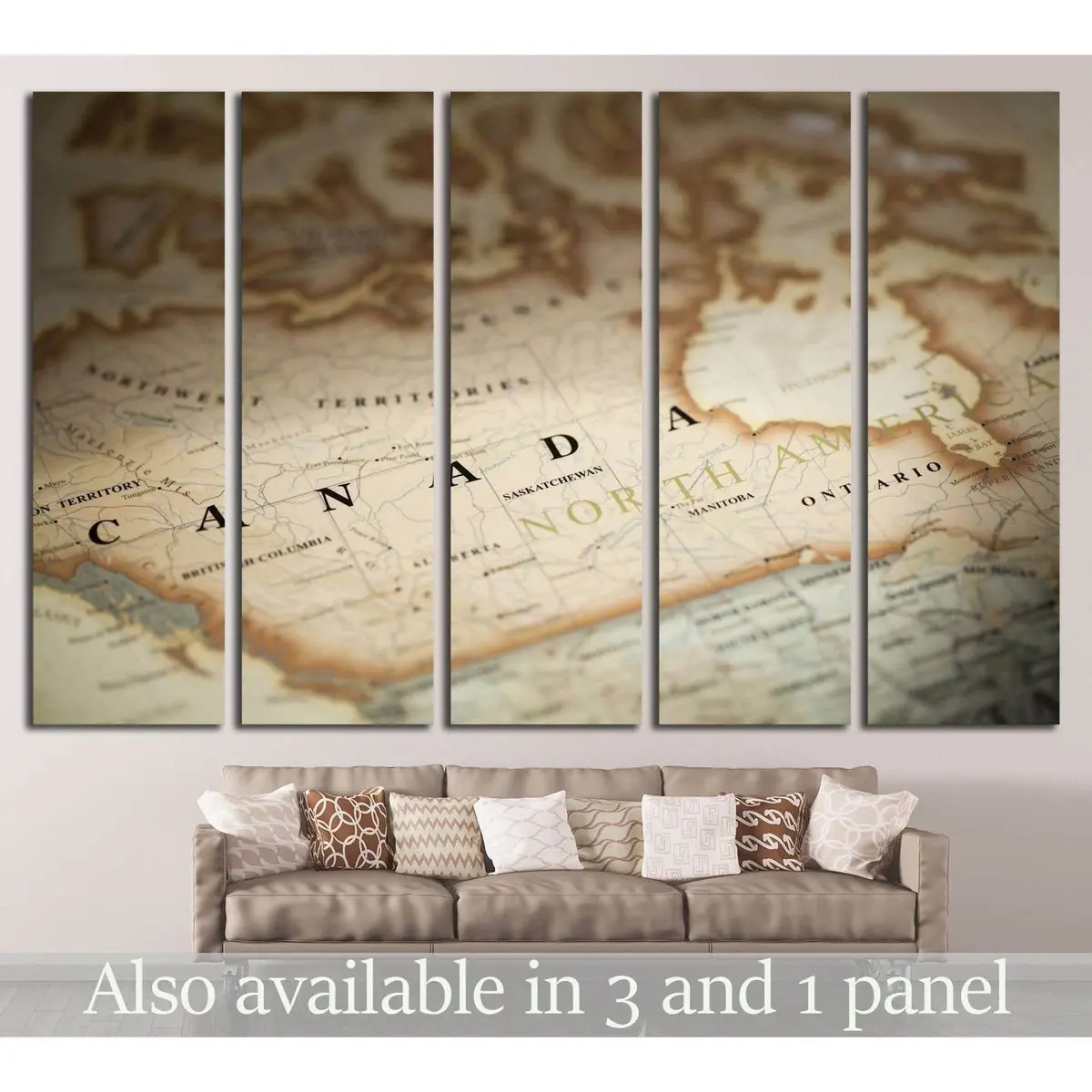 Canada Map Magnifier Canvas Art №2101 – Ready-to-Hang Wall Decor