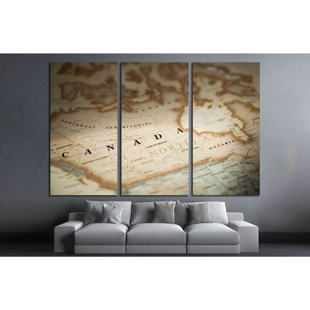 Magnifying Canada On Map №2101 Ready To Hang Canvas Print 5