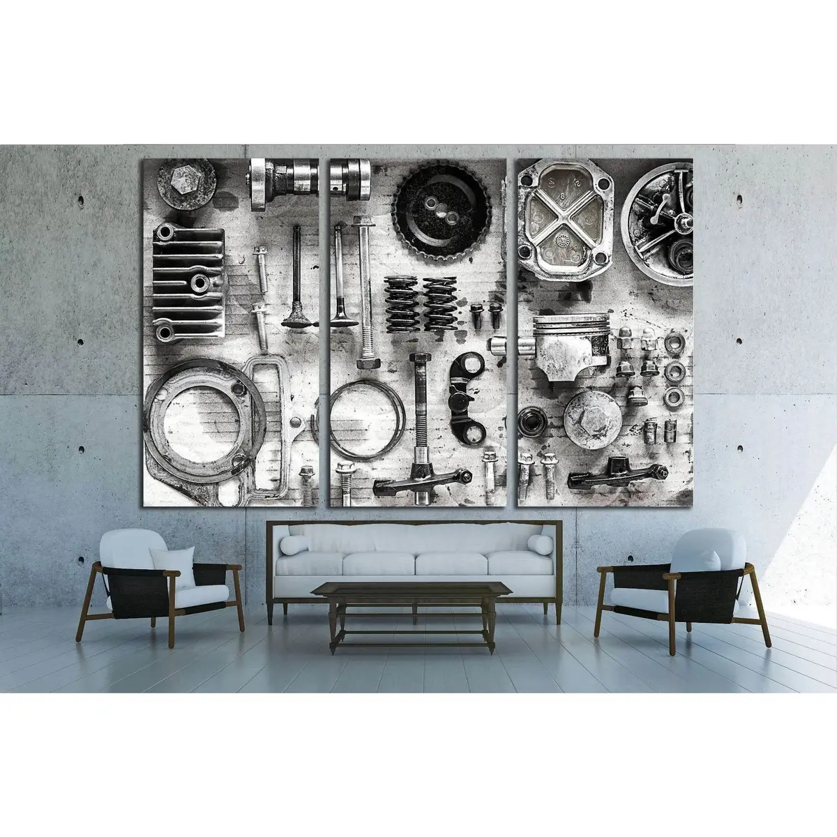 Maintenance Old Parts Of Engine №1876 Ready To Hang Canvas Print 3