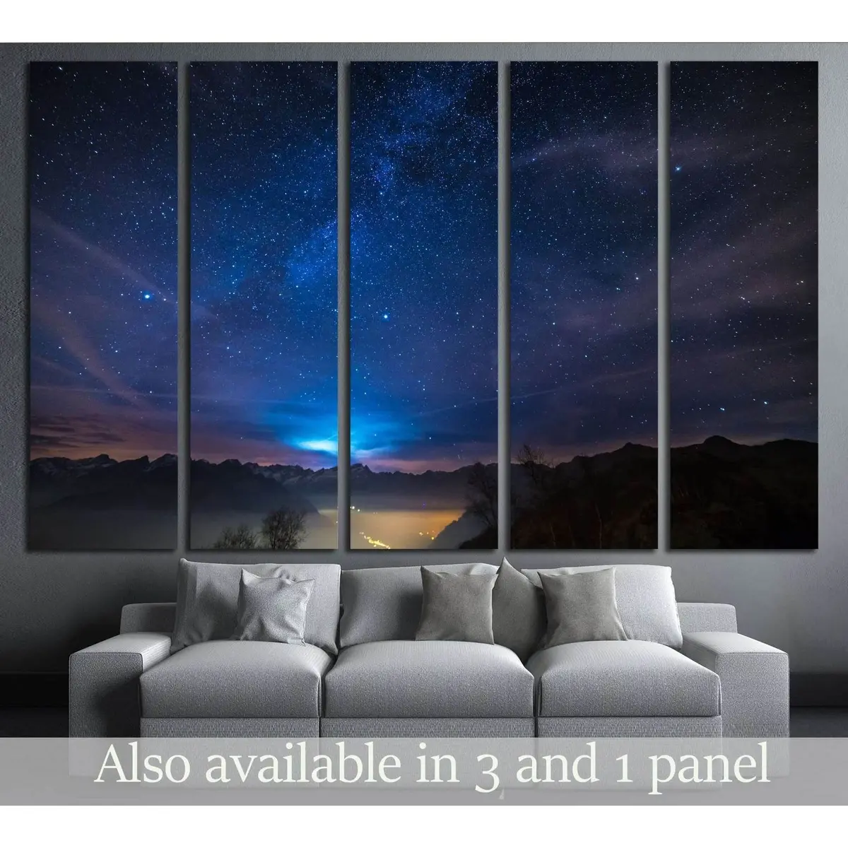 Italian-French Alps Mountain Landscape Canvas Wall Art – Ready to Hang, #3121