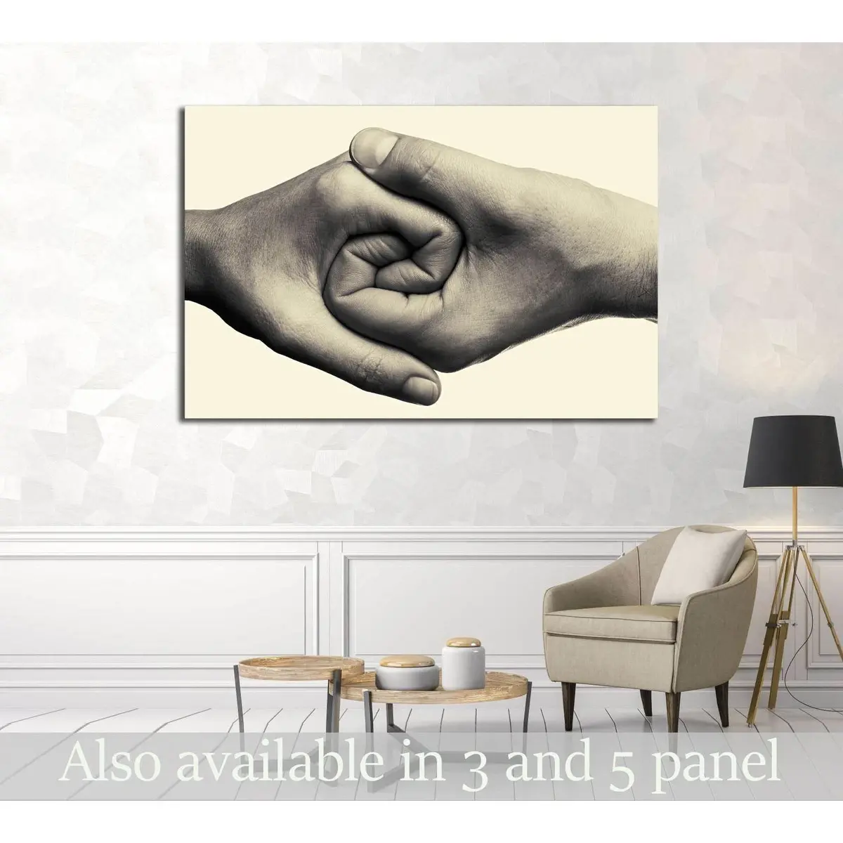 Male And Female Hands Connected With Each Other Together And Forever. №2781 Ready To Hang Canvas Print 1