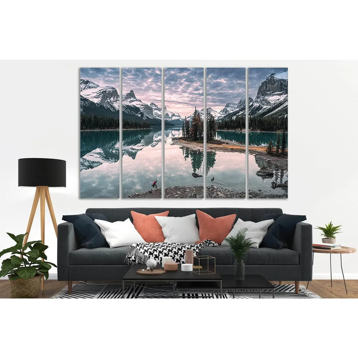 Maligne Lake #SL36 Premium Canvas Wall Art Print - Image 3