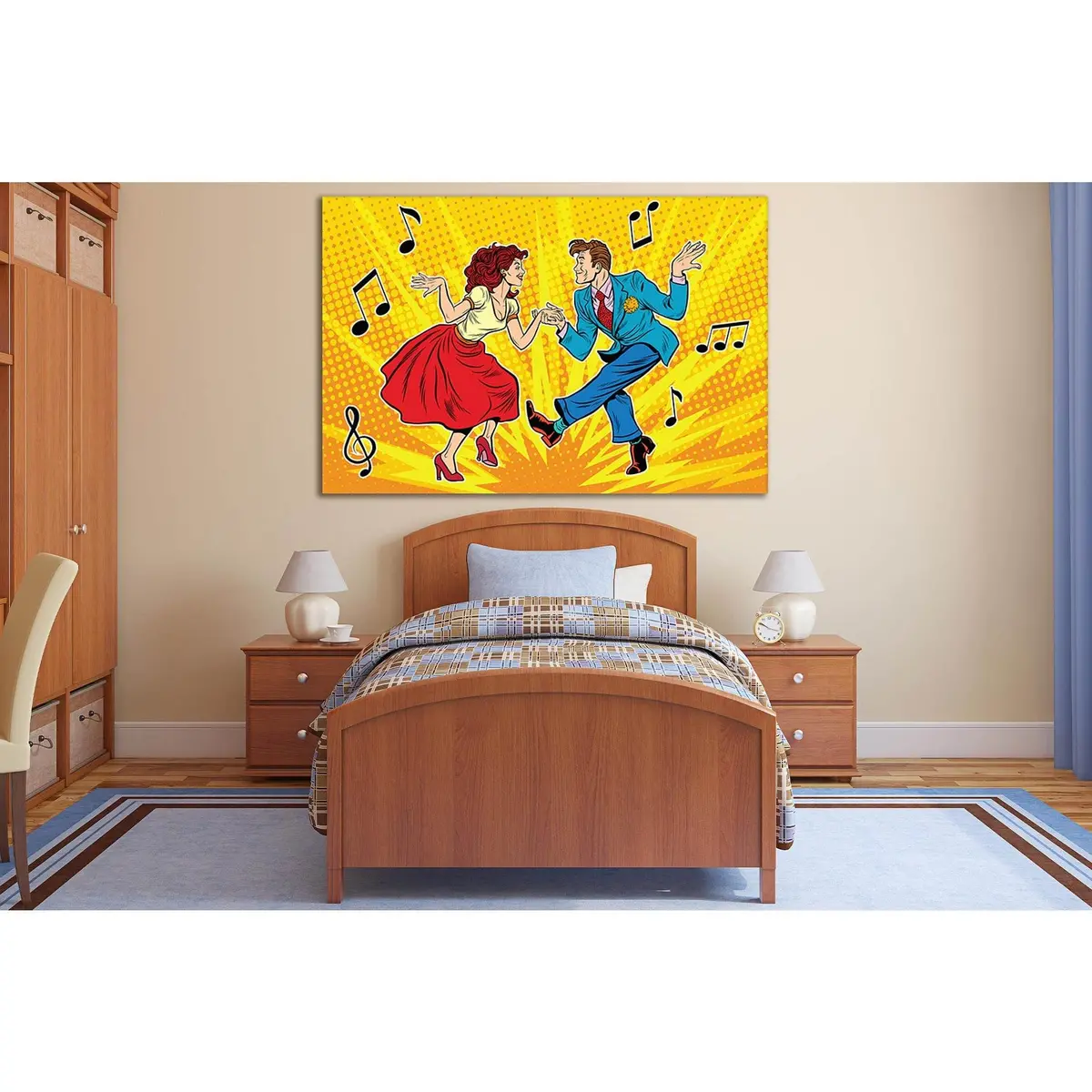 Man And Woman Dancing Vintage Pop Art №Sl547 Ready To Hang Canvas Print 2