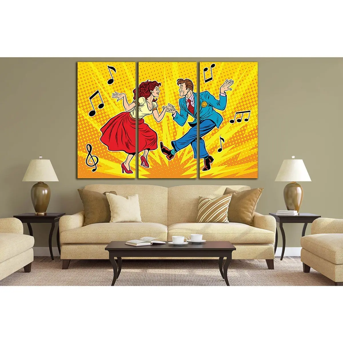 Man And Woman Dancing Vintage Pop Art №Sl547 Ready To Hang Canvas Print 5
