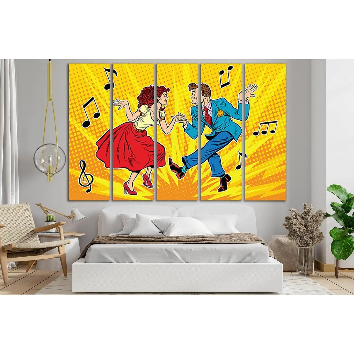 Vintage Pop Art Dancing Couple Canvas Print – Ready-to-Hang Wall Art - Image 3