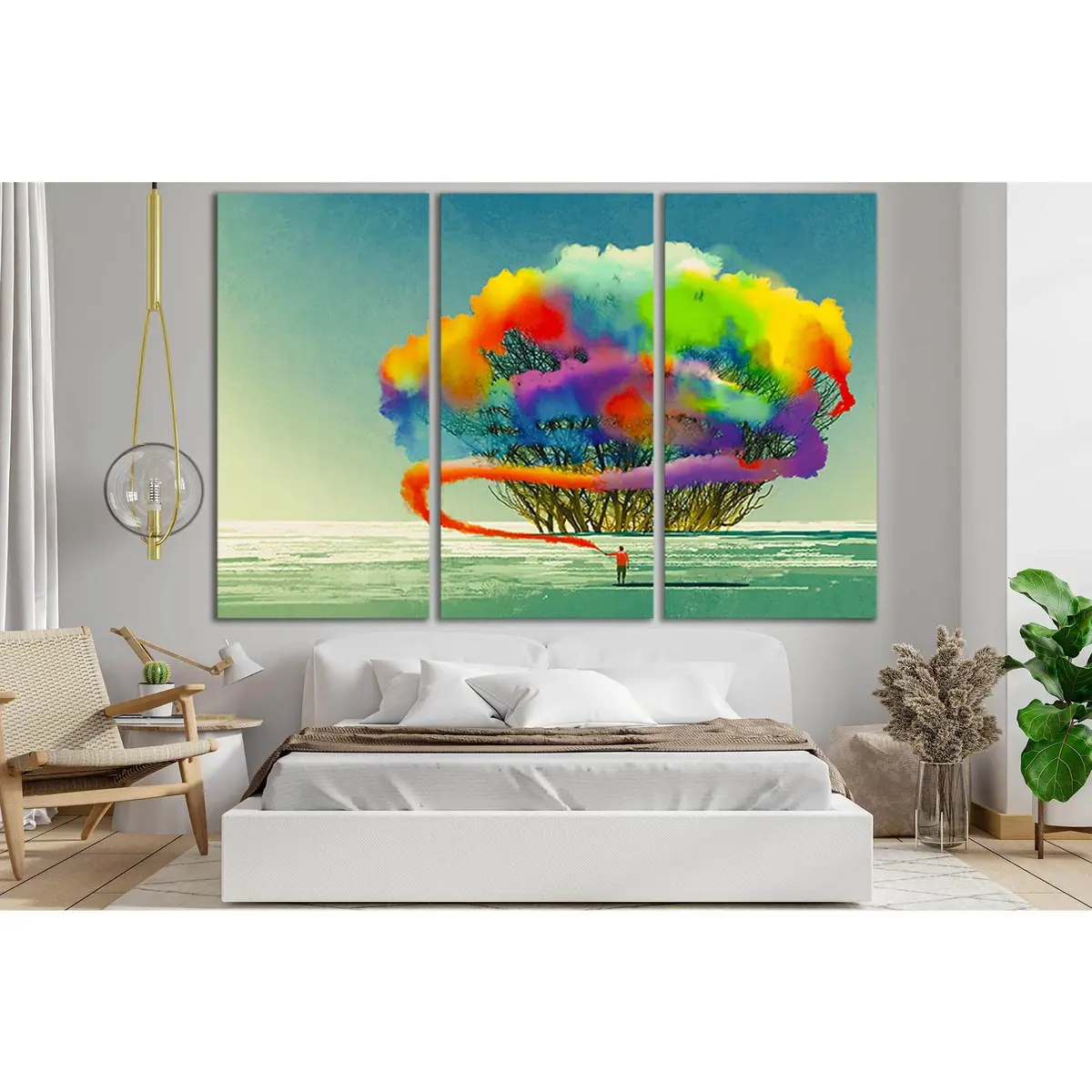 Man Draws Colored Smoke №Sl1262 Ready To Hang Canvas Print 5