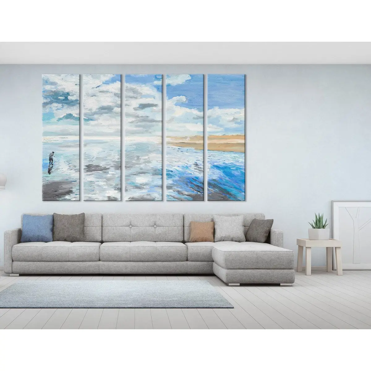 Abstract Seaside Figure Canvas Art №04327 – Premium Ready-to-Hang Wall Decor - Image 3