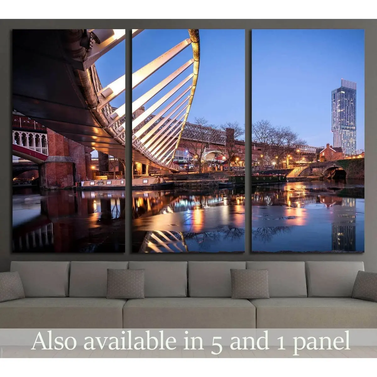 Manchester, North West England, River Irwell, Quay Street, Deansgate And The Chester Road №2051 Ready To Hang Canvas Print 5
