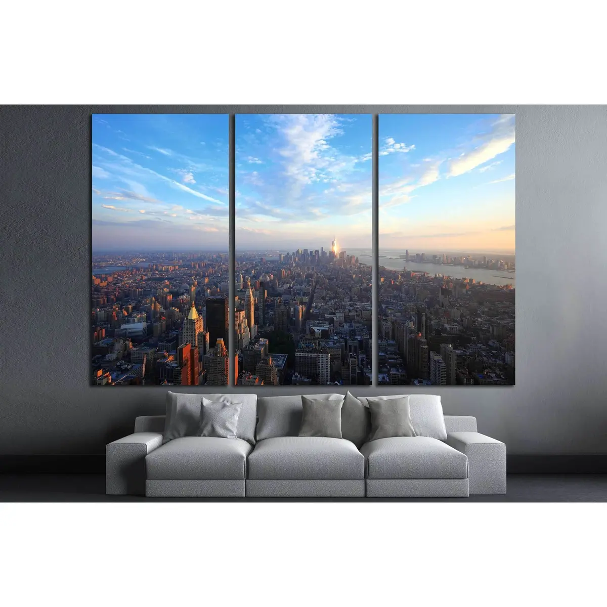 Manhattan At Sunset №2634 Ready To Hang Canvas Print 5