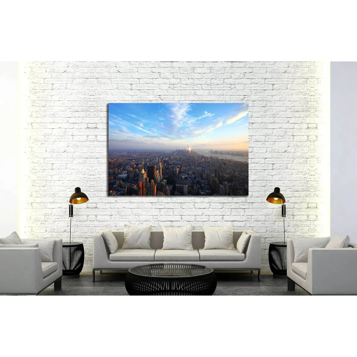 Manhattan At Sunset №2634 Ready To Hang Canvas Print 3