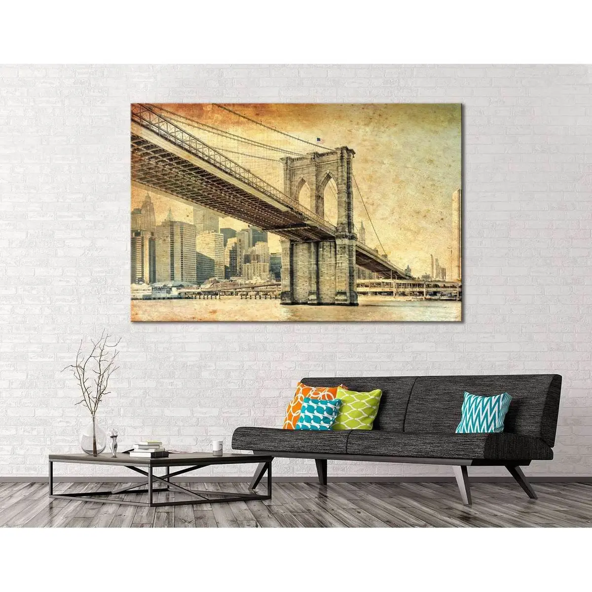 Manhattan Bridge №119 Ready To Hang Canvas Print 3