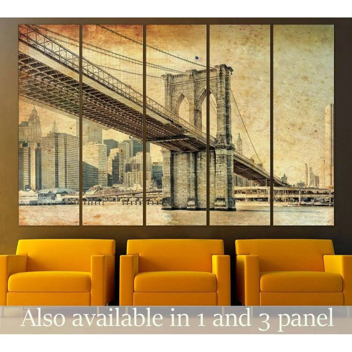 Manhattan Bridge #119 Premium Canvas Wall Art Print