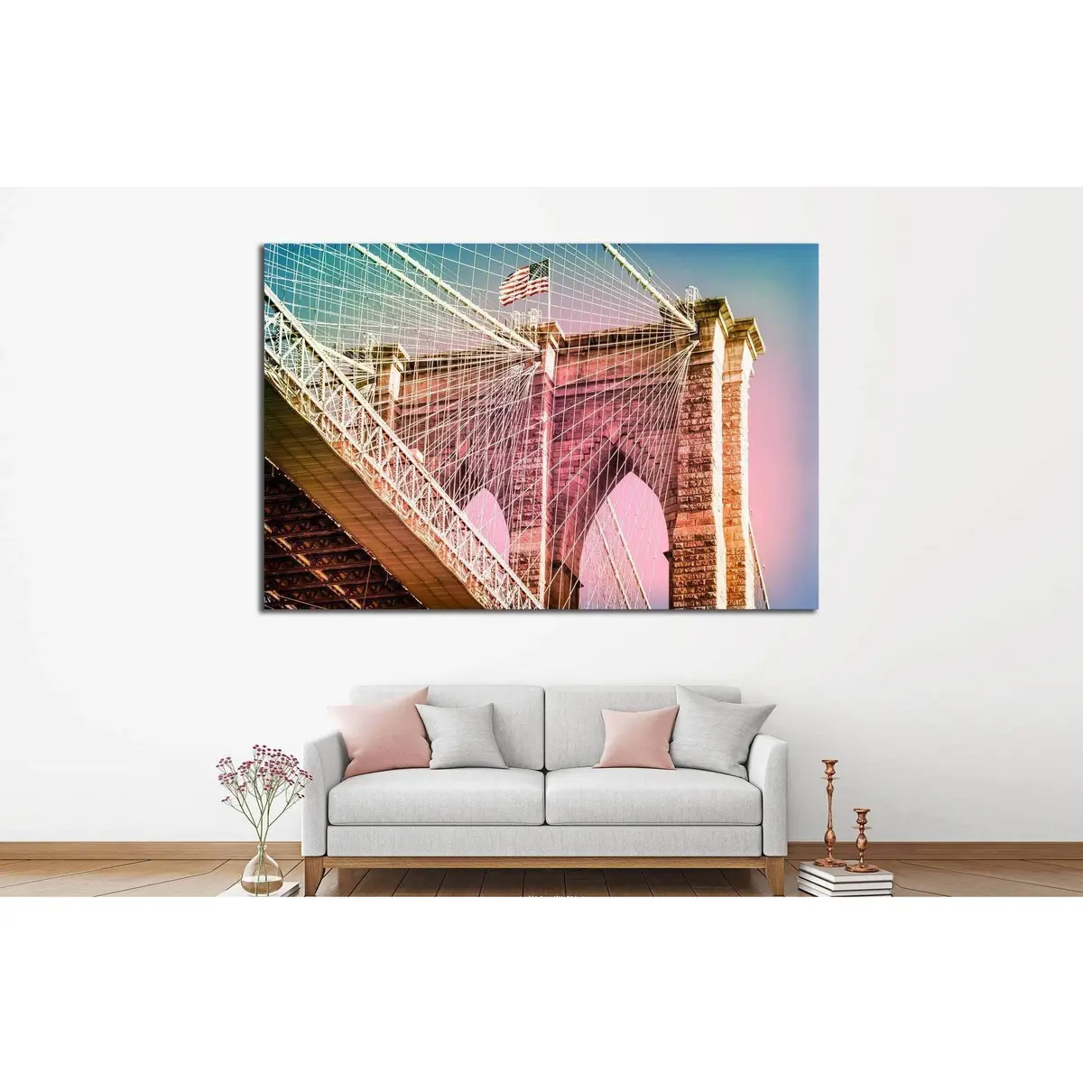 Manhattan Bridge In New York City №1572 Ready To Hang Canvas Print 3