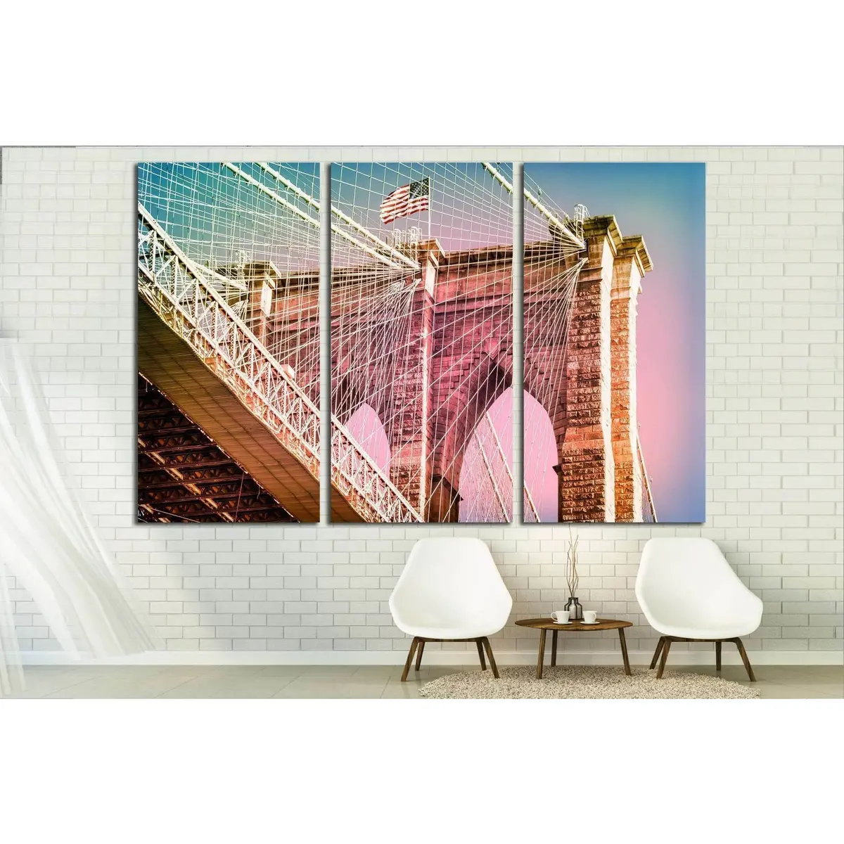 Manhattan Bridge In New York City №1572 Ready To Hang Canvas Print 5