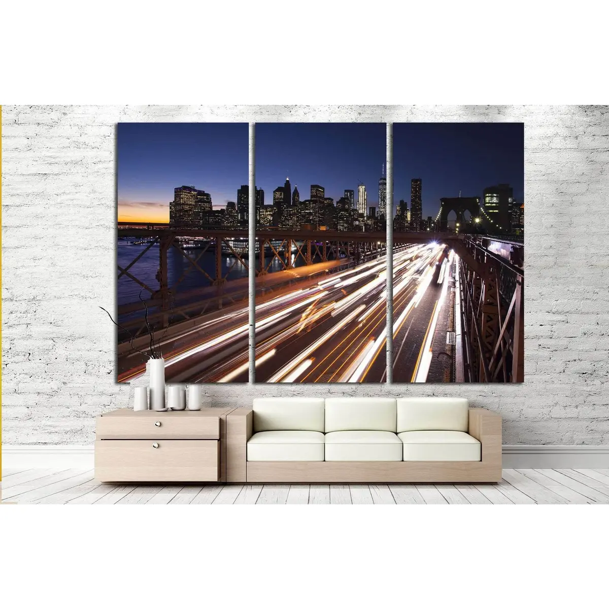 Manhattan, Brooklyn Bridge №823 Ready To Hang Canvas Print 5