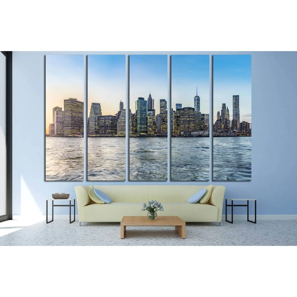 Manhattan Sunrise Cityscape Canvas Wall Art – Ready-to-Hang Print #3012 - Image 3