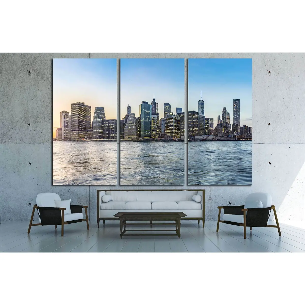 Manhattan Cityscape At Sunrise №3012 Ready To Hang Canvas Print 5
