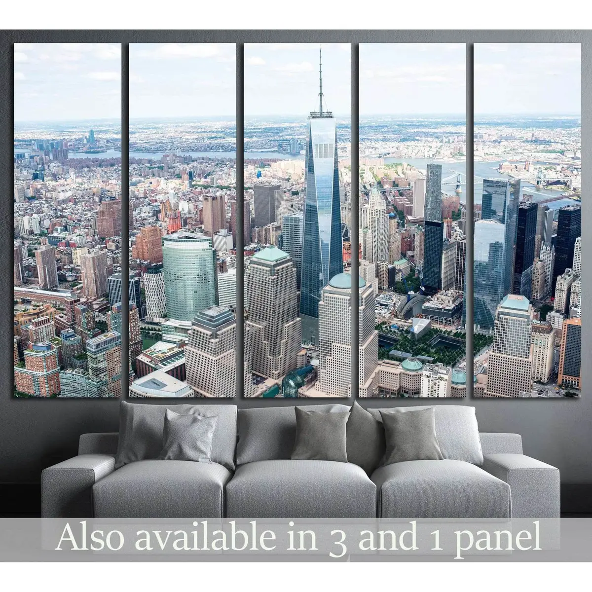 Manhattan Aerial View #1265 – Ready-to-Hang Canvas Print