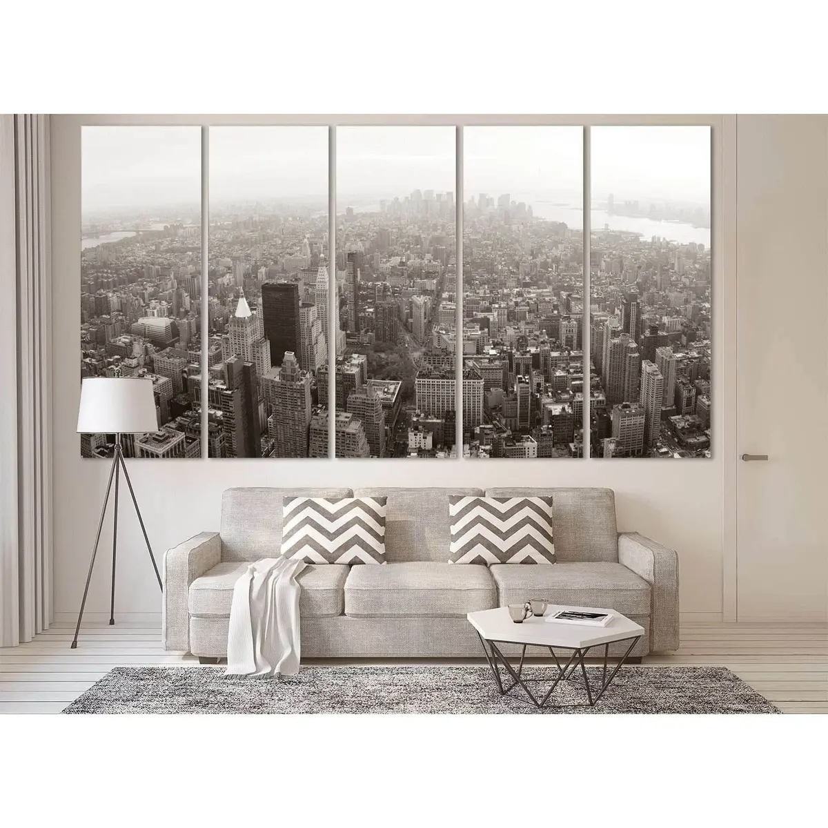 Manhattan NYC Skyline Canvas Wall Art – Ready-to-Hang Modern Print #3019 - Image 3