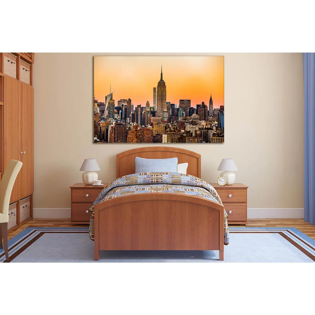 Manhattan New York At Sunset №Sl343 Ready To Hang Canvas Print 2
