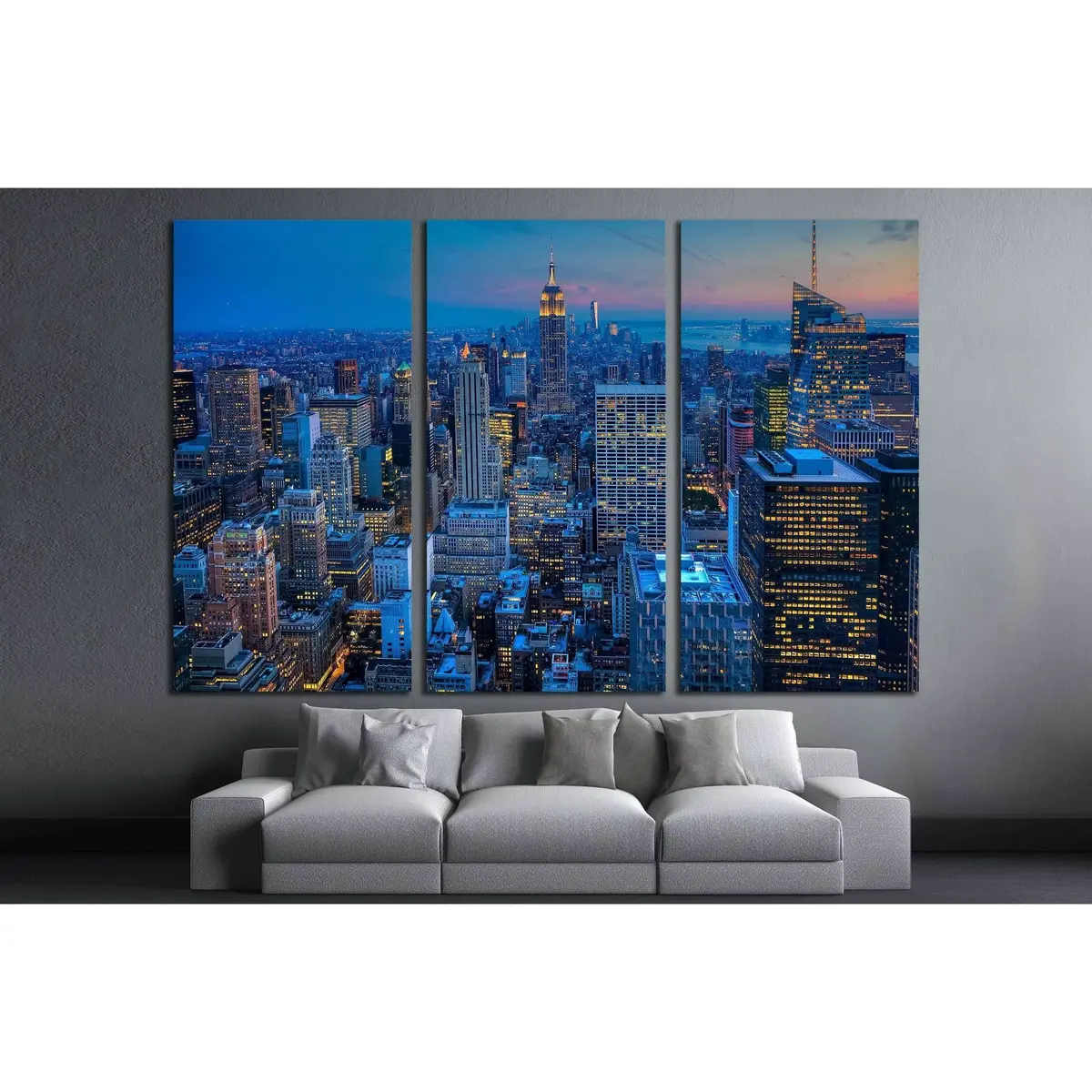 Manhattan Skyline After Dark №2955 Ready To Hang Canvas Print 5