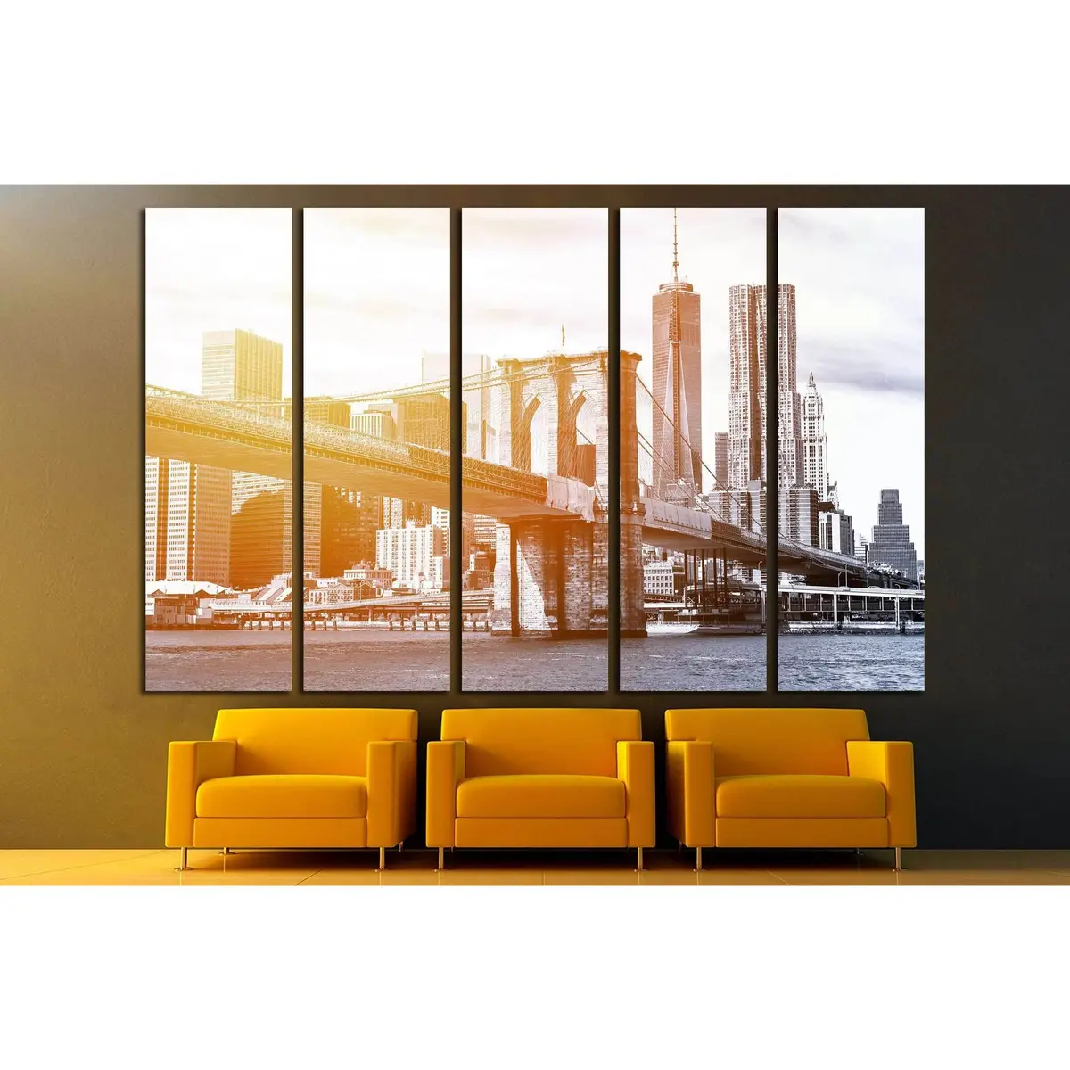 Ready-to-Hang Canvas Wall Art Featuring the Manhattan Skyline and Brooklyn Bridge from Brooklyn Bridge Park - Image 3