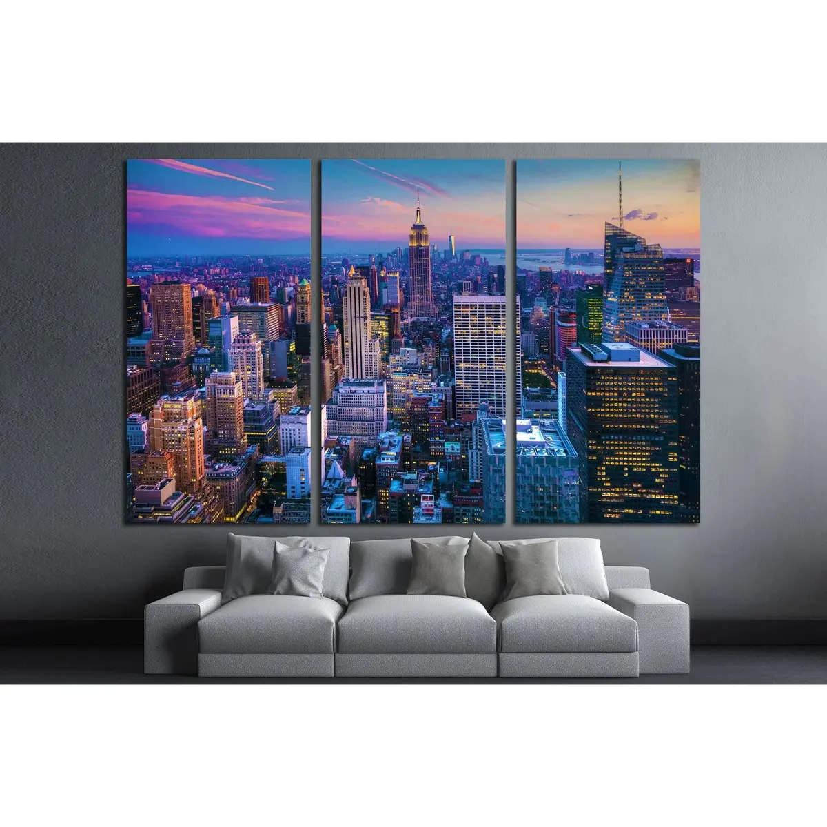 Manhattan Skyline At Dusk №3006 Ready To Hang Canvas Print 5