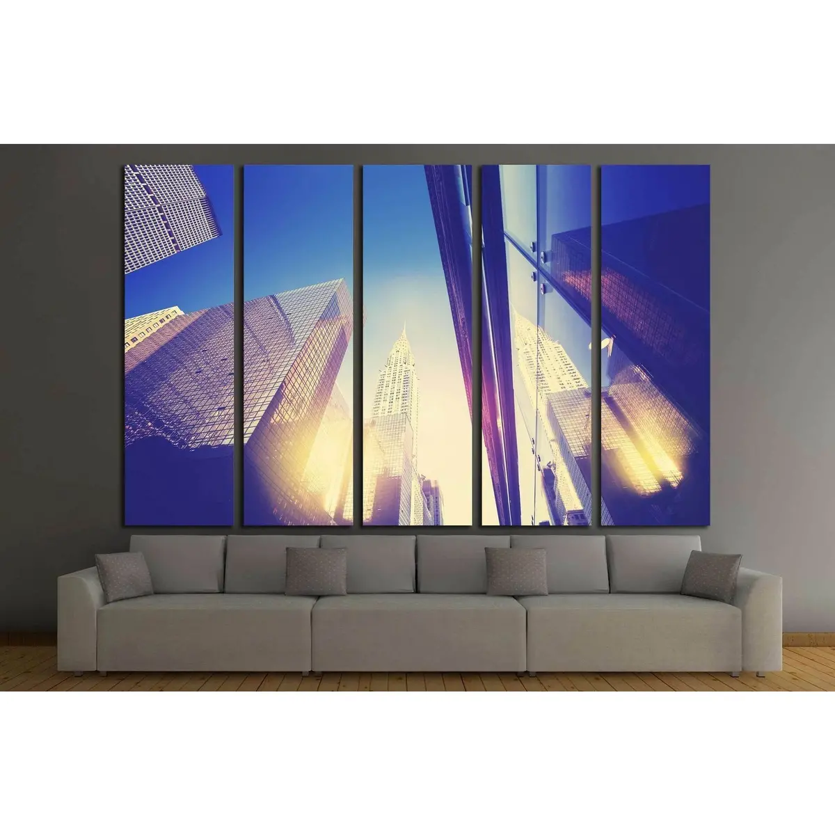 Manhattan Sunset Skyline Canvas Print – Reflective Urban Wall Art, Ready to Hang - Image 3