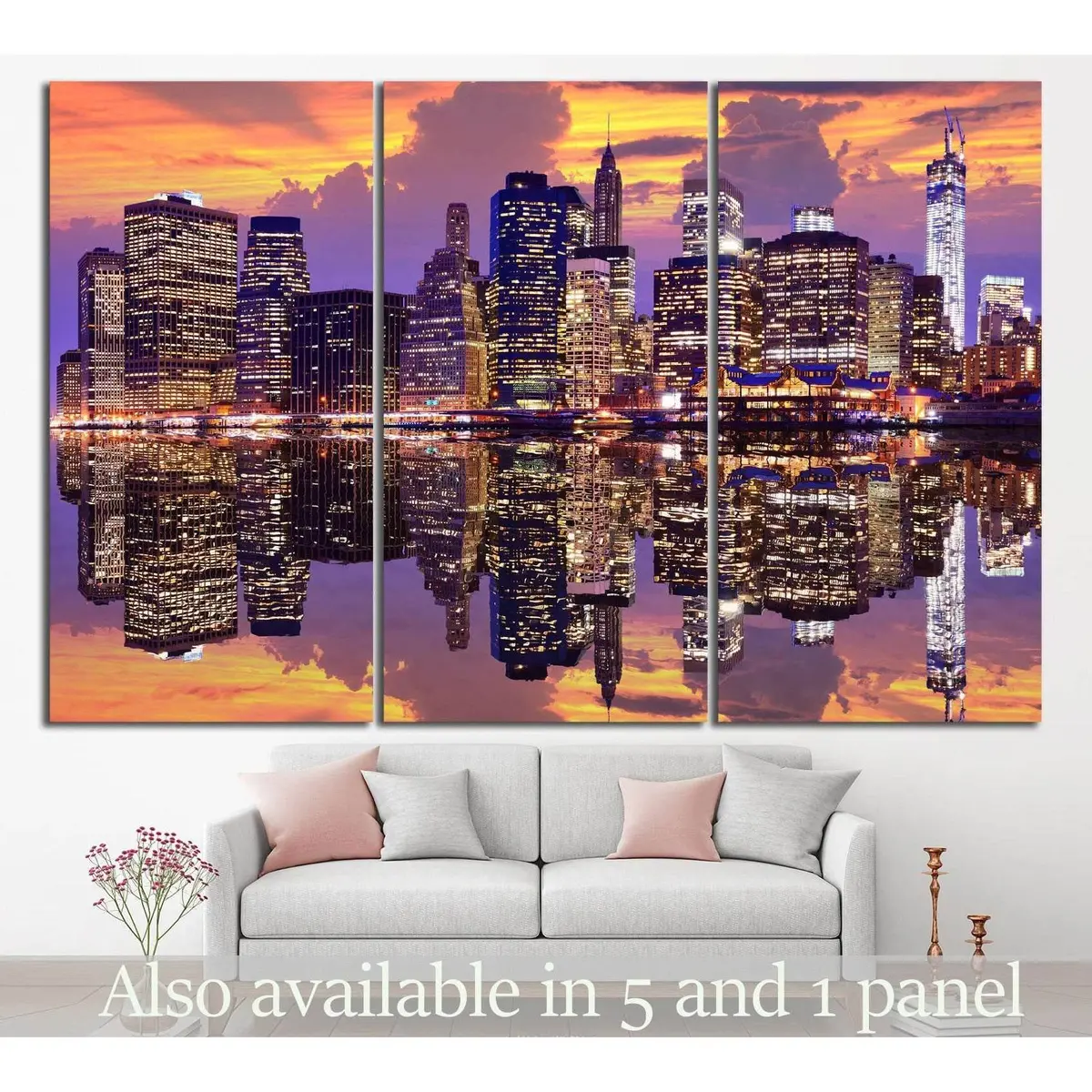 Manhattan With Dramatic Skyline №853 Ready To Hang Canvas Print 5
