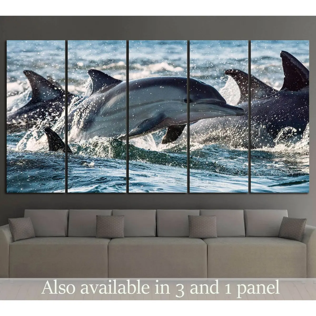 Dolphins Wall Art #514 – Premium Ready-to-Hang Canvas Print