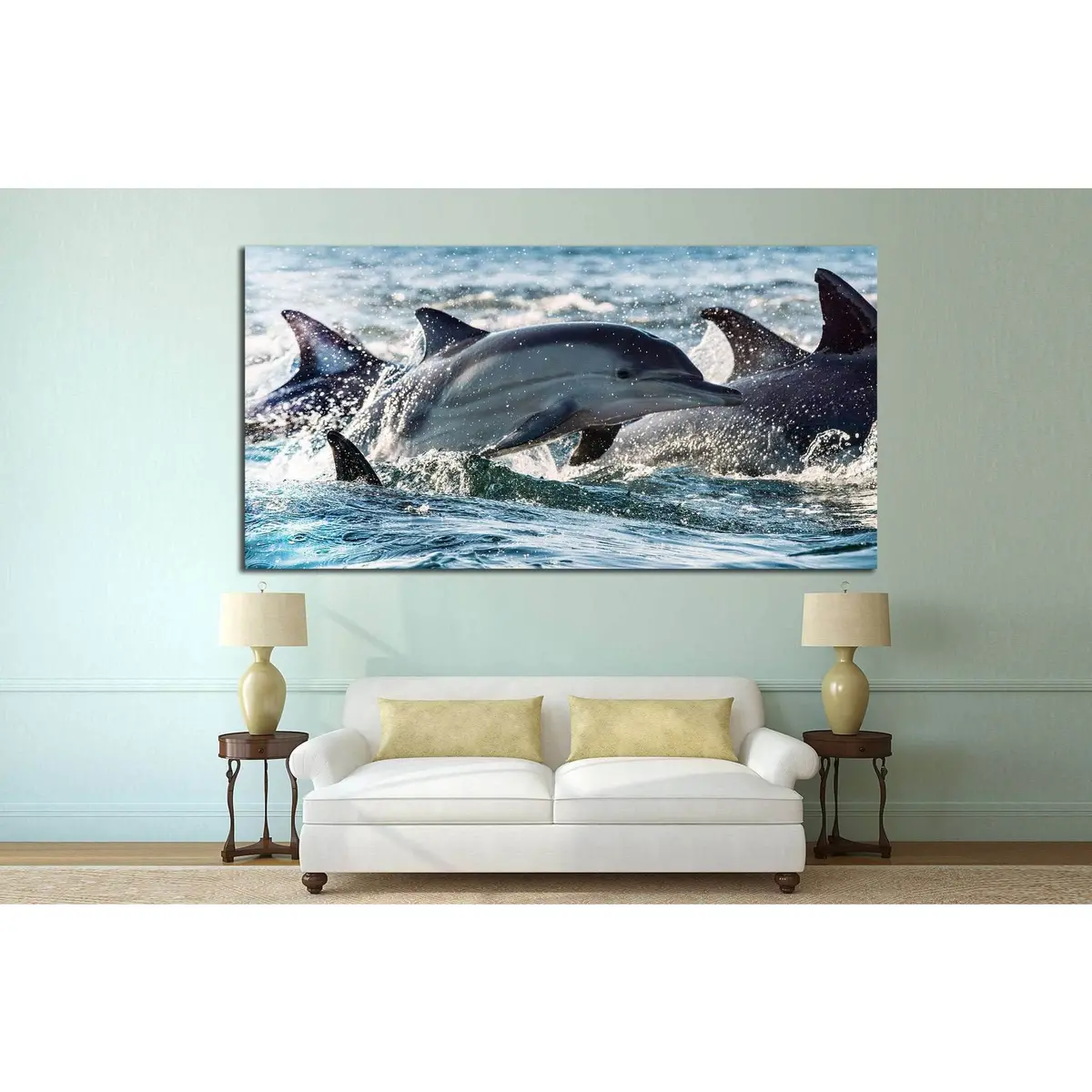 Many Dolphins №514 Ready To Hang Canvas Print 2