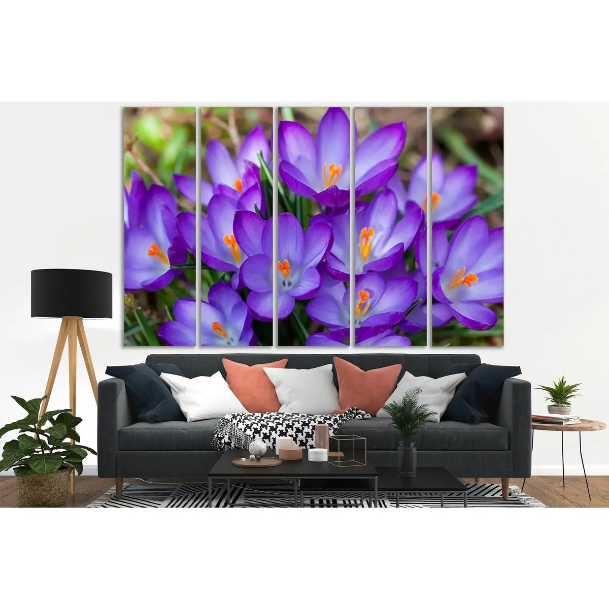 Purple Floral Canvas Art №SL702 – Premium Ready-to-Hang Wall Decor - Image 3